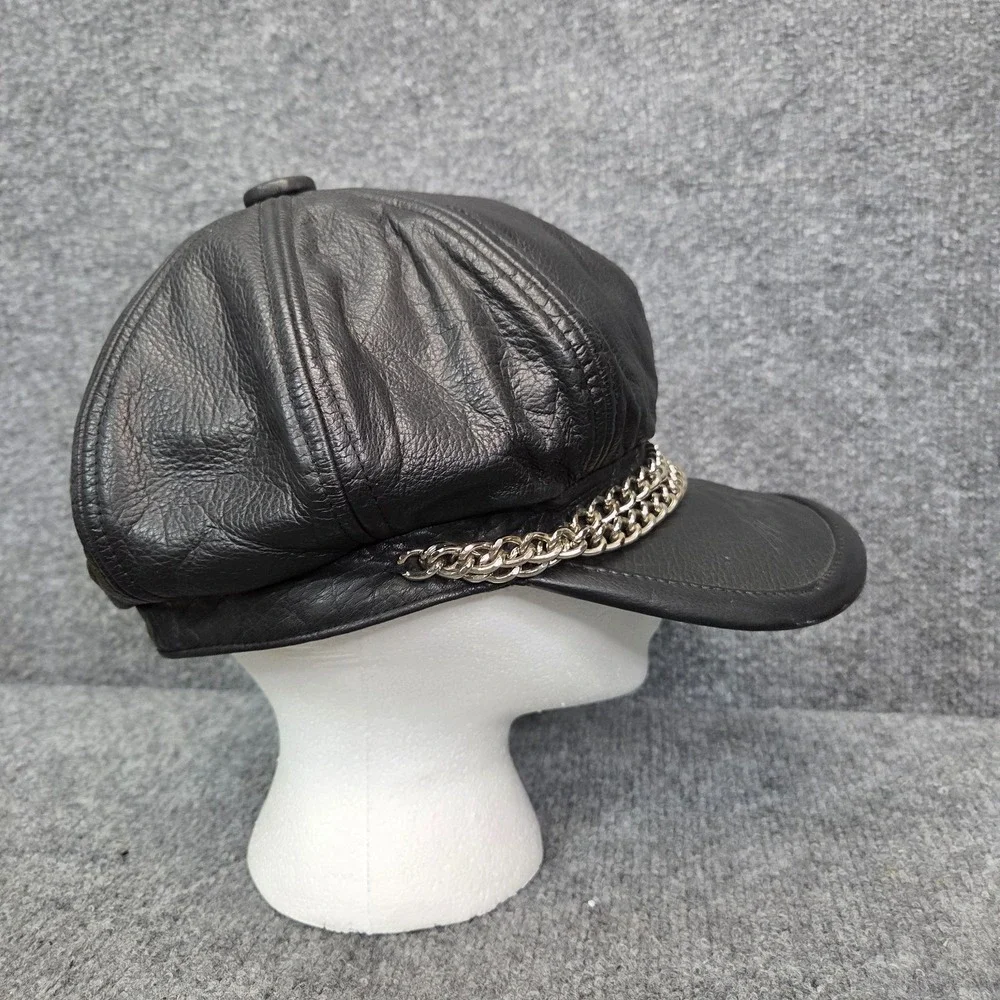 HOLY GRAIL! Harley Davidson Vintage Leather Motorcycle‎ Eagle Captains Hat Y2K M